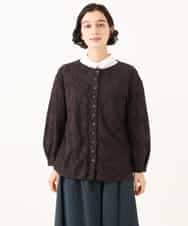 NHTJD13290 GIANNI LO GIUDICE(小さいサイズ)(メゾン ドゥ サンク) [日本製]コットンカットジャガードライトジャケット ブラウン