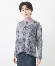 NHTJX90270 GIANNI LO GIUDICE(小さいサイズ)(メゾン ドゥ サンク) [日本製]ワンダーランドジャガードカーディガン グレー系