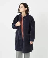 NHUAE21490 GIANNI LO GIUDICE(小さいサイズ)(メゾン ドゥ サンク) ボアタフタキルトコート ネイビー