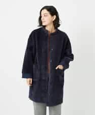 NHUAE21490 GIANNI LO GIUDICE(小さいサイズ)(メゾン ドゥ サンク) ボアタフタキルトコート ネイビー