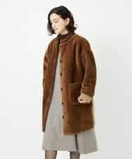 NHUAE21490 GIANNI LO GIUDICE(小さいサイズ)(メゾン ドゥ サンク) ボアタフタキルトコート ネイビー