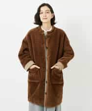 NHUAE21490 GIANNI LO GIUDICE(小さいサイズ)(メゾン ドゥ サンク) ボアタフタキルトコート ネイビー