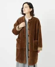 NHUAE21490 GIANNI LO GIUDICE(小さいサイズ)(メゾン ドゥ サンク) ボアタフタキルトコート ネイビー