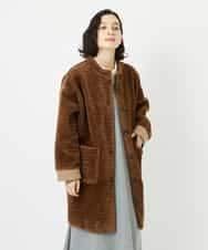 NHUAE21490 GIANNI LO GIUDICE(小さいサイズ)(メゾン ドゥ サンク) ボアタフタキルトコート ネイビー