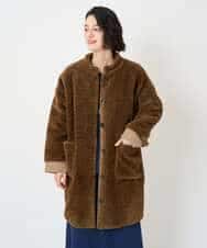 NHUAE21490 GIANNI LO GIUDICE(小さいサイズ)(メゾン ドゥ サンク) ボアタフタキルトコート ネイビー