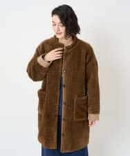 NHUAE21490 GIANNI LO GIUDICE(小さいサイズ)(メゾン ドゥ サンク) ボアタフタキルトコート ネイビー