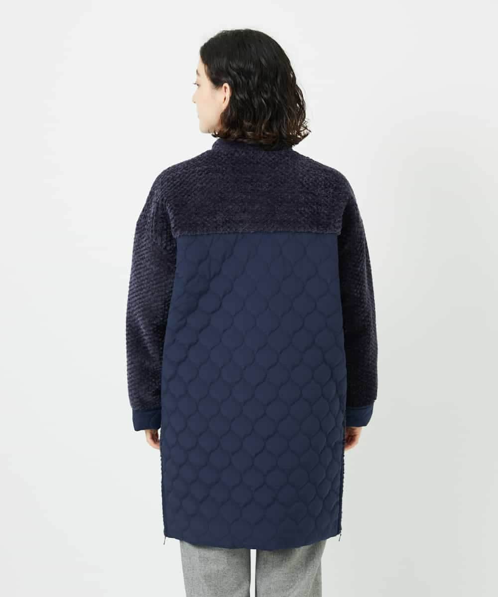 NHUAE21490 GIANNI LO GIUDICE(小さいサイズ)(メゾン ドゥ サンク) ボアタフタキルトコート ネイビー