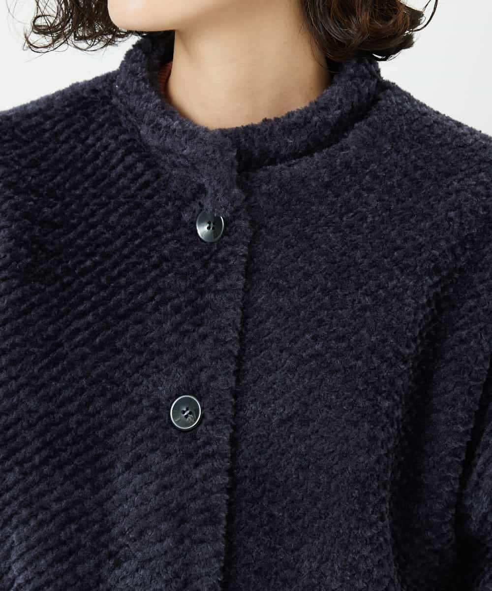 NHUAE21490 GIANNI LO GIUDICE(小さいサイズ)(メゾン ドゥ サンク) ボアタフタキルトコート ネイビー