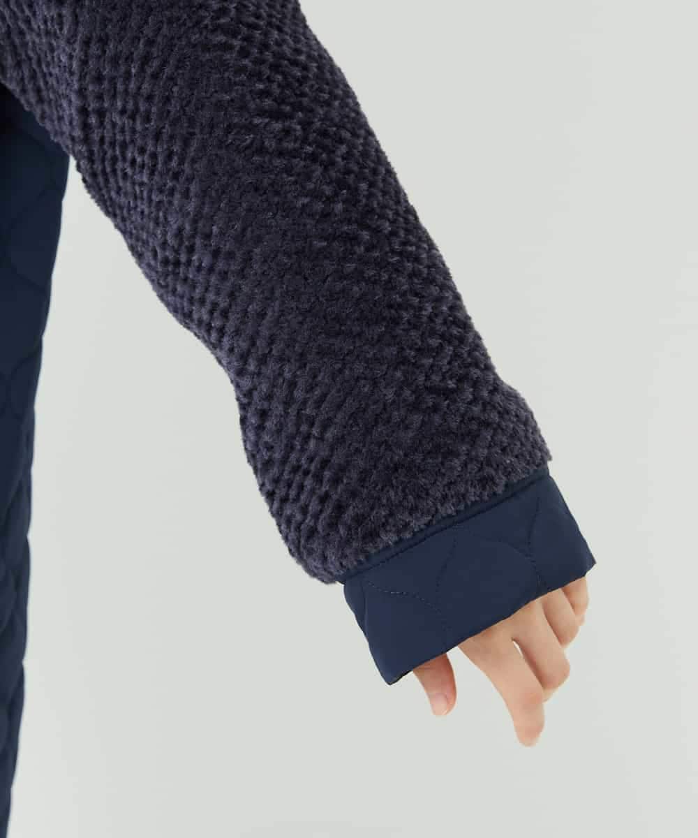 NHUAE21490 GIANNI LO GIUDICE(小さいサイズ)(メゾン ドゥ サンク) ボアタフタキルトコート ネイビー