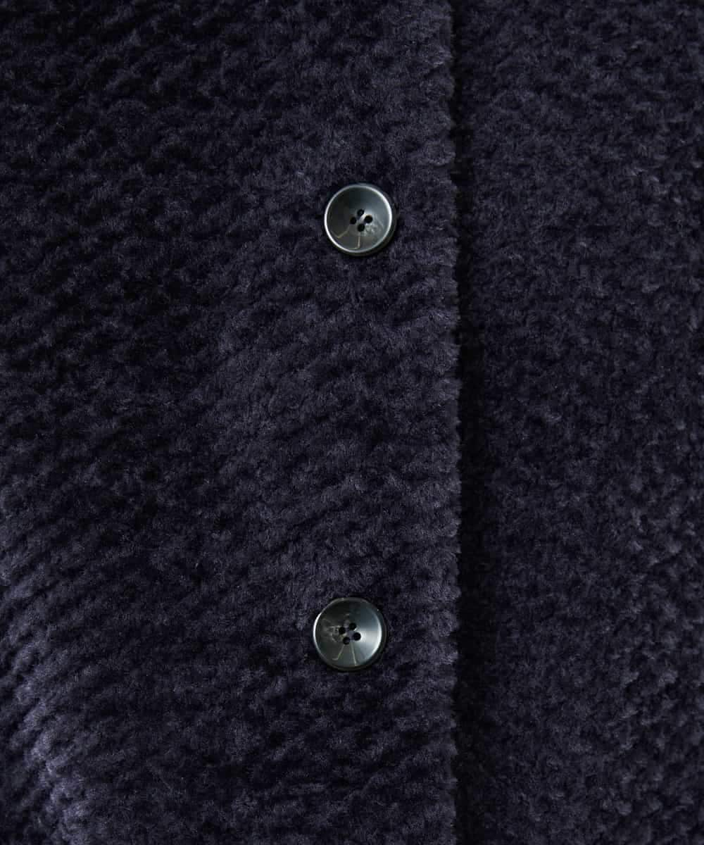 NHUAE21490 GIANNI LO GIUDICE(小さいサイズ)(メゾン ドゥ サンク) ボアタフタキルトコート ネイビー