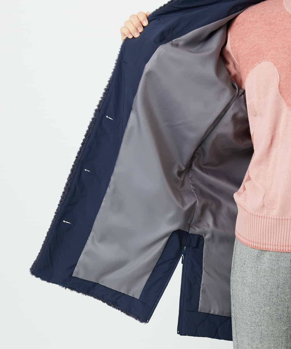 NHUAE21490 GIANNI LO GIUDICE(小さいサイズ)(メゾン ドゥ サンク) ボアタフタキルトコート ネイビー