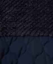 NHUAE21490 GIANNI LO GIUDICE(小さいサイズ)(メゾン ドゥ サンク) ボアタフタキルトコート ネイビー