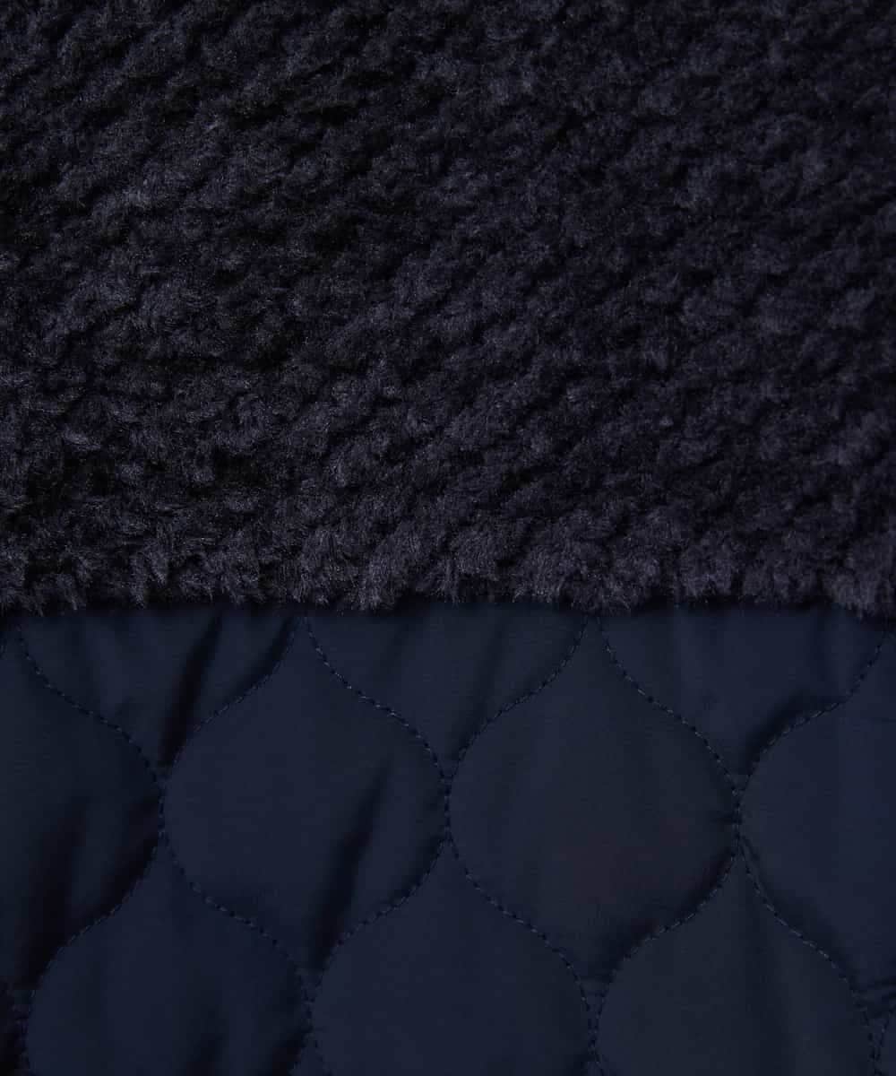 NHUAE21490 GIANNI LO GIUDICE(小さいサイズ)(メゾン ドゥ サンク) ボアタフタキルトコート ネイビー