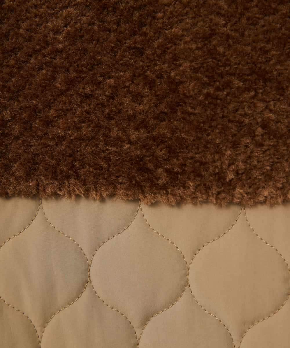 NHUAE21490 GIANNI LO GIUDICE(小さいサイズ)(メゾン ドゥ サンク) ボアタフタキルトコート ネイビー