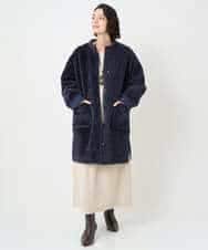 NHUAE21490 GIANNI LO GIUDICE(小さいサイズ)(メゾン ドゥ サンク) ボアタフタキルトコート ネイビー