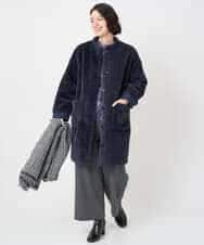 NHUAE21490 GIANNI LO GIUDICE(小さいサイズ)(メゾン ドゥ サンク) ボアタフタキルトコート ネイビー