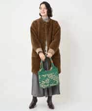 NHUAE21490 GIANNI LO GIUDICE(小さいサイズ)(メゾン ドゥ サンク) ボアタフタキルトコート ネイビー