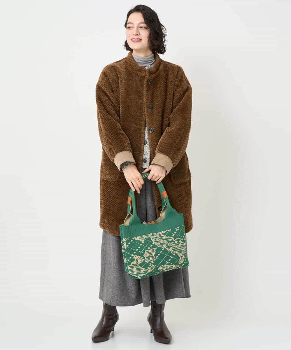 NHUAE21490 GIANNI LO GIUDICE(小さいサイズ)(メゾン ドゥ サンク) ボアタフタキルトコート ネイビー