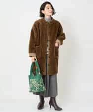 NHUAE21490 GIANNI LO GIUDICE(小さいサイズ)(メゾン ドゥ サンク) ボアタフタキルトコート ネイビー