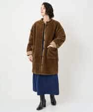 NHUAE21490 GIANNI LO GIUDICE(小さいサイズ)(メゾン ドゥ サンク) ボアタフタキルトコート ネイビー