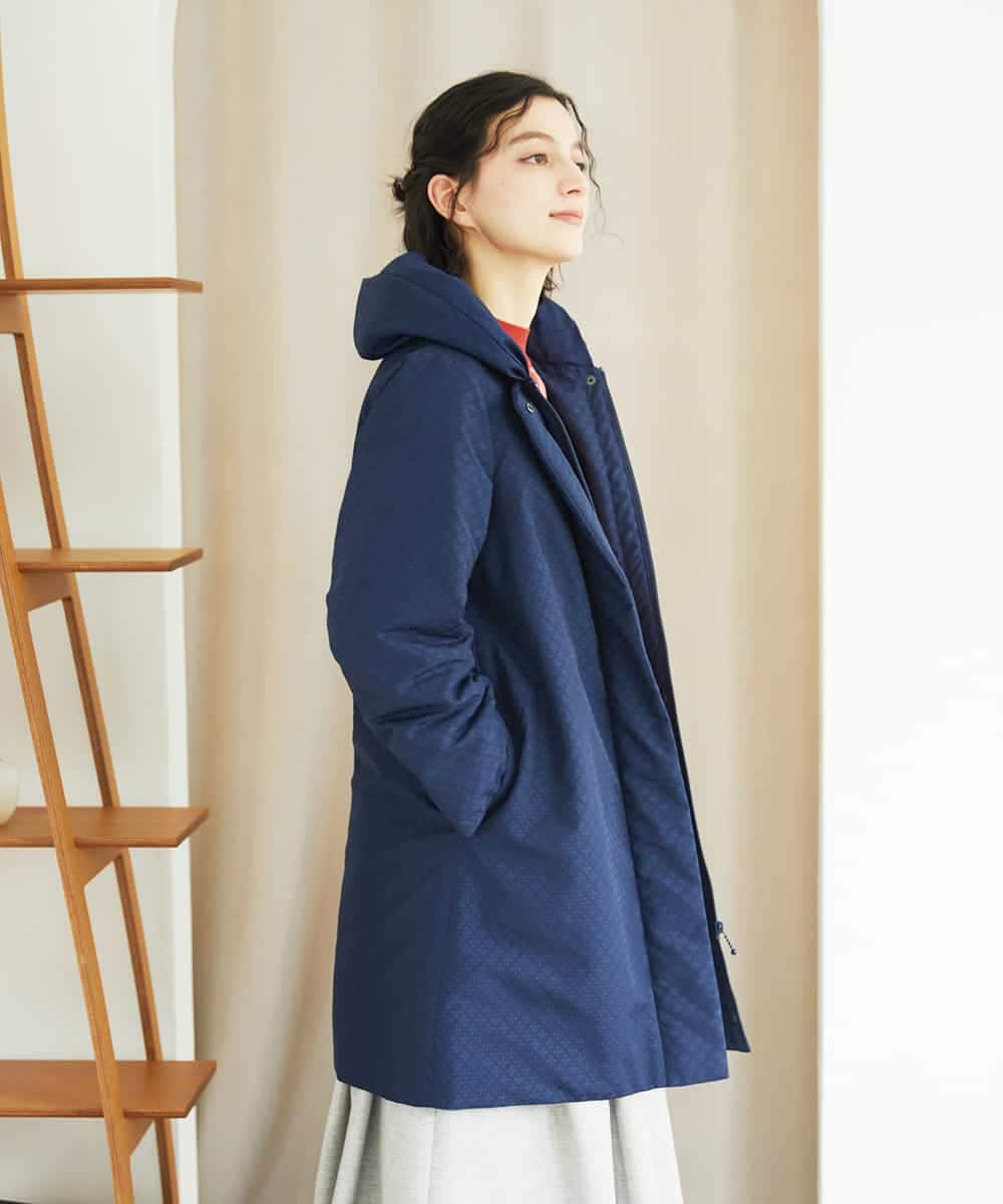 NHUAE30720 GIANNI LO GIUDICE(小さいサイズ)(メゾン ドゥ サンク) シャドードットジャガードダウンコート ネイビー