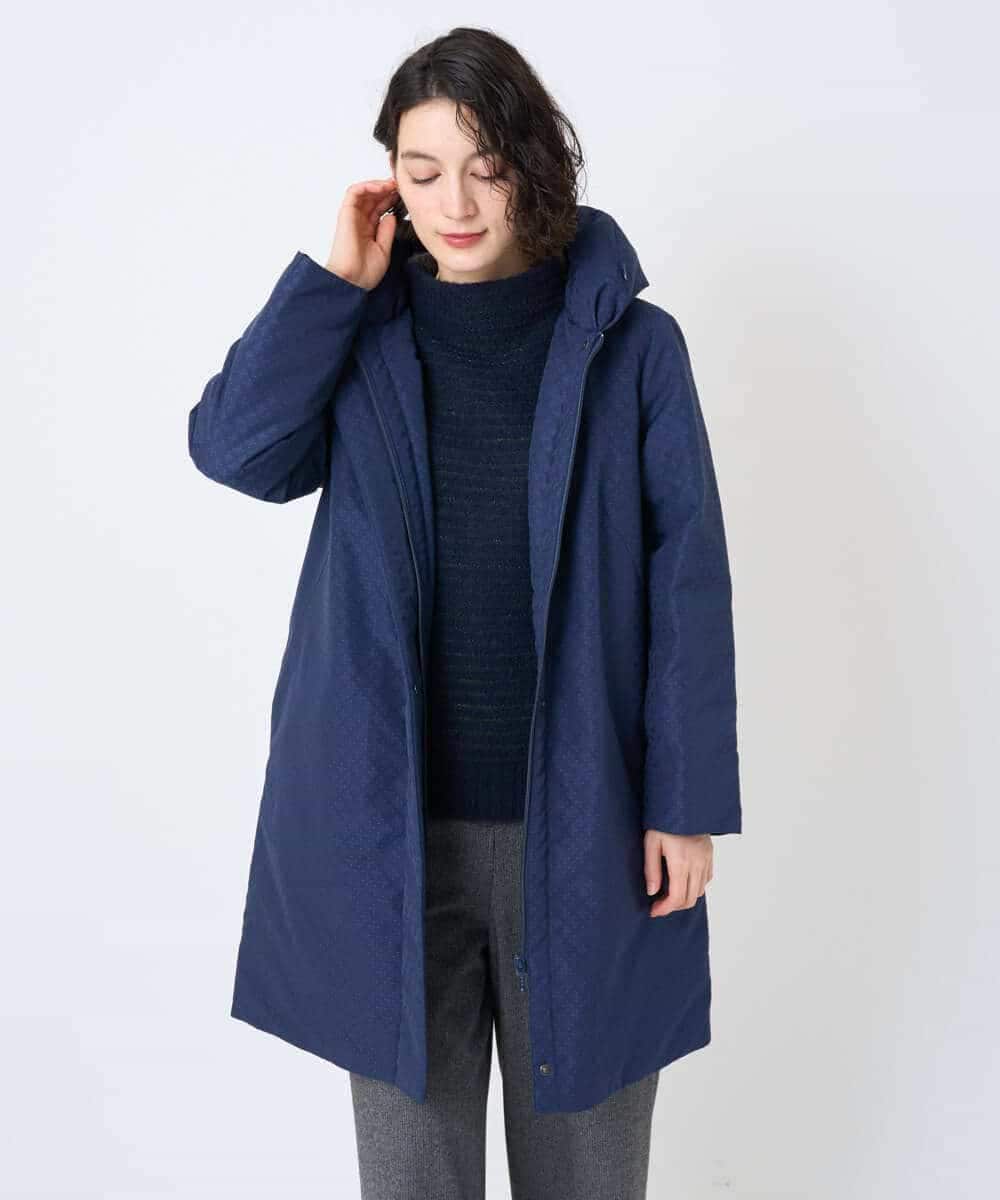 NHUAE30720 GIANNI LO GIUDICE(小さいサイズ)(メゾン ドゥ サンク) シャドードットジャガードダウンコート ネイビー