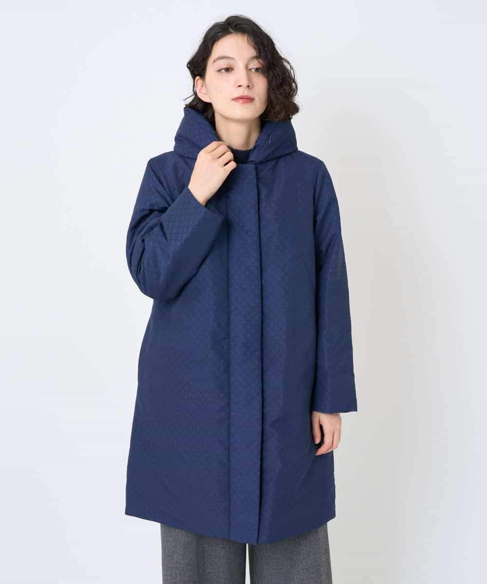 NHUAE30720 GIANNI LO GIUDICE(小さいサイズ)(メゾン ドゥ サンク) シャドードットジャガードダウンコート ネイビー