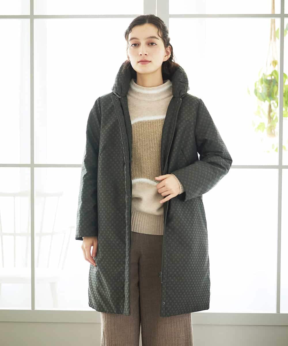 NHUAE30720 GIANNI LO GIUDICE(小さいサイズ)(メゾン ドゥ サンク) シャドードットジャガードダウンコート ネイビー