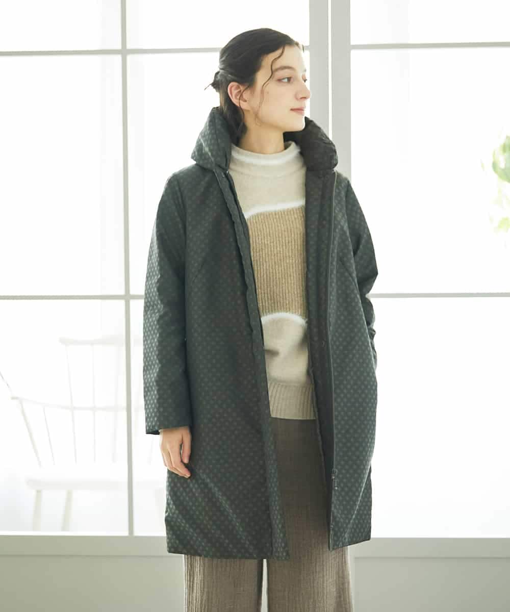 NHUAE30720 GIANNI LO GIUDICE(小さいサイズ)(メゾン ドゥ サンク) シャドードットジャガードダウンコート ネイビー