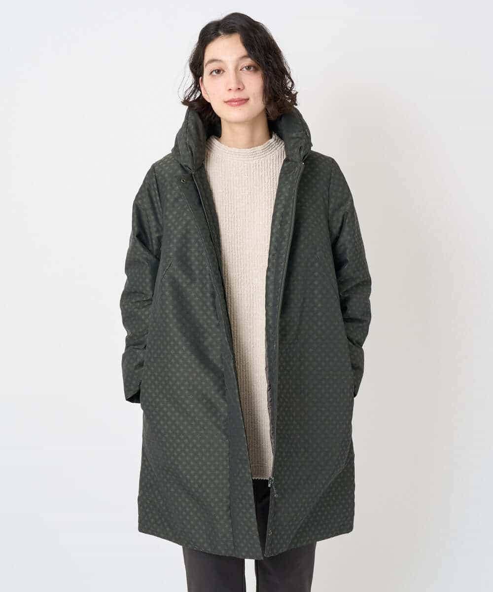 NHUAE30720 GIANNI LO GIUDICE(小さいサイズ)(メゾン ドゥ サンク) シャドードットジャガードダウンコート ネイビー