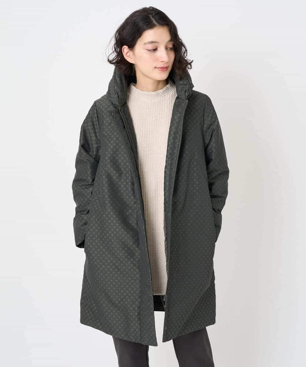 NHUAE30720 GIANNI LO GIUDICE(小さいサイズ)(メゾン ドゥ サンク) シャドードットジャガードダウンコート ネイビー