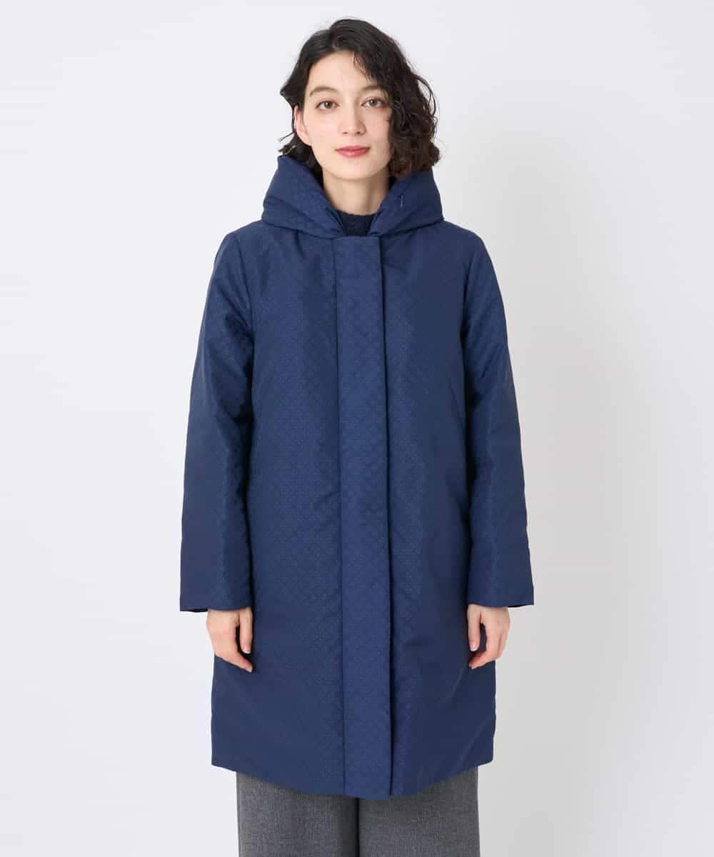 NHUAE30720 GIANNI LO GIUDICE(小さいサイズ)(メゾン ドゥ サンク) シャドードットジャガードダウンコート ネイビー