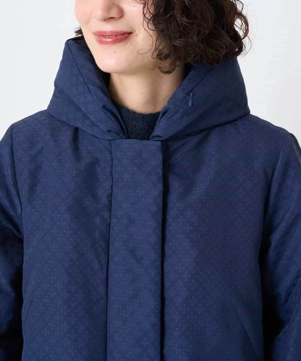 NHUAE30720 GIANNI LO GIUDICE(小さいサイズ)(メゾン ドゥ サンク) シャドードットジャガードダウンコート ネイビー