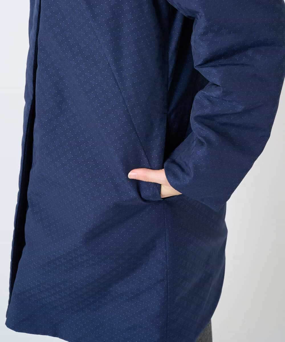 NHUAE30720 GIANNI LO GIUDICE(小さいサイズ)(メゾン ドゥ サンク) シャドードットジャガードダウンコート ネイビー