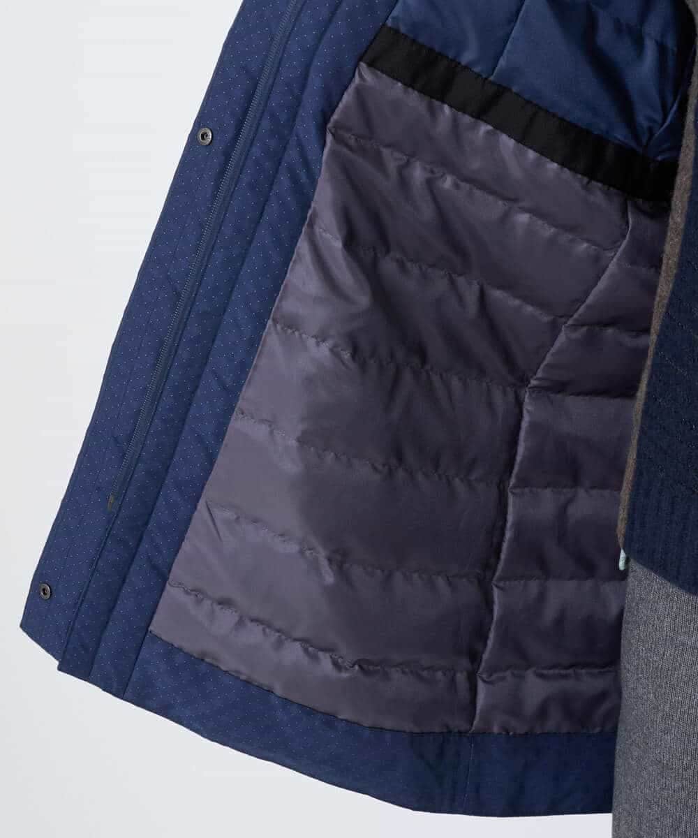 NHUAE30720 GIANNI LO GIUDICE(小さいサイズ)(メゾン ドゥ サンク) シャドードットジャガードダウンコート ネイビー