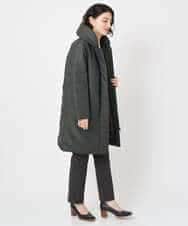 NHUAE30720 GIANNI LO GIUDICE(小さいサイズ)(メゾン ドゥ サンク) シャドードットジャガードダウンコート ネイビー