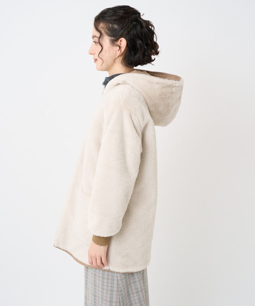 NHUAF91630 GIANNI LO GIUDICE(小さいサイズ)(メゾン ドゥ サンク) ボアライナー付き4wayコート ベージュ