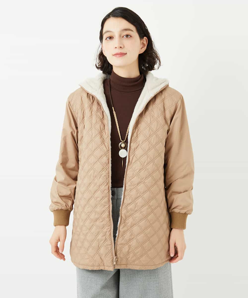 NHUAF91630 GIANNI LO GIUDICE(小さいサイズ)(メゾン ドゥ サンク) ボアライナー付き4wayコート ベージュ