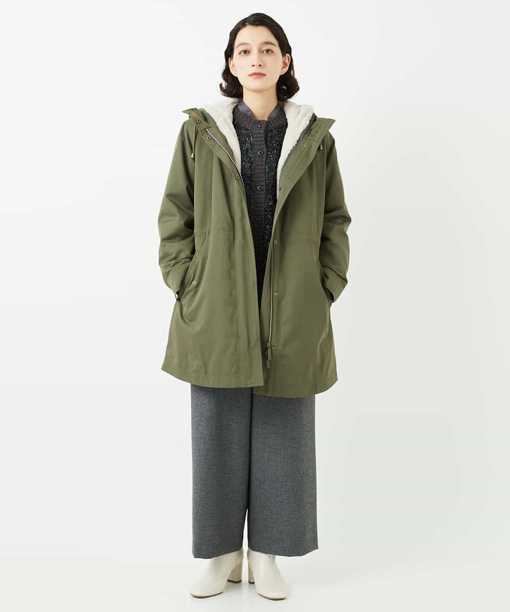 NHUAF91630 GIANNI LO GIUDICE(小さいサイズ)(メゾン ドゥ サンク) ボアライナー付き4wayコート ベージュ