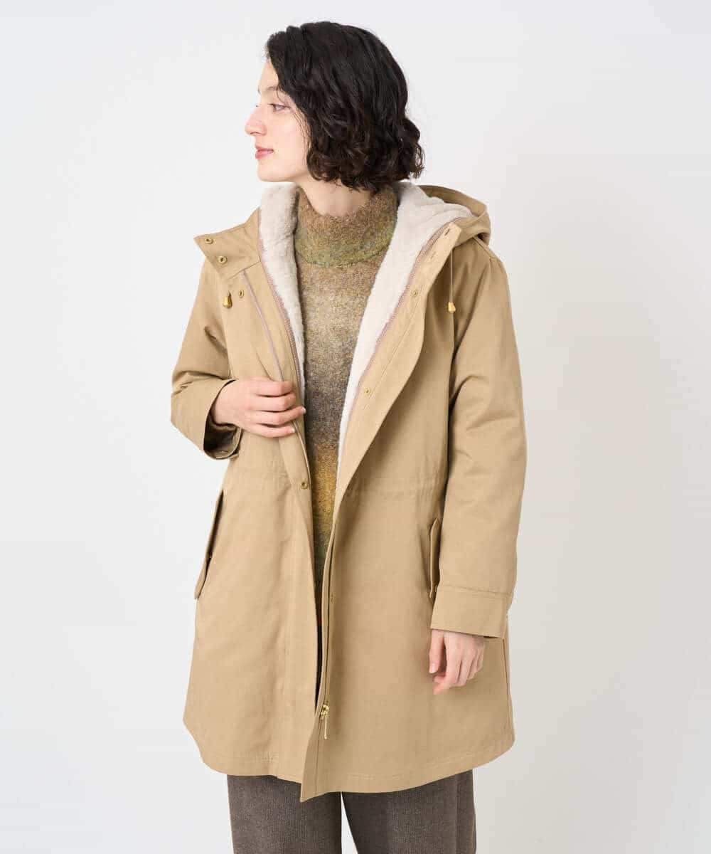 NHUAF91630 GIANNI LO GIUDICE(小さいサイズ)(メゾン ドゥ サンク) ボアライナー付き4wayコート ベージュ