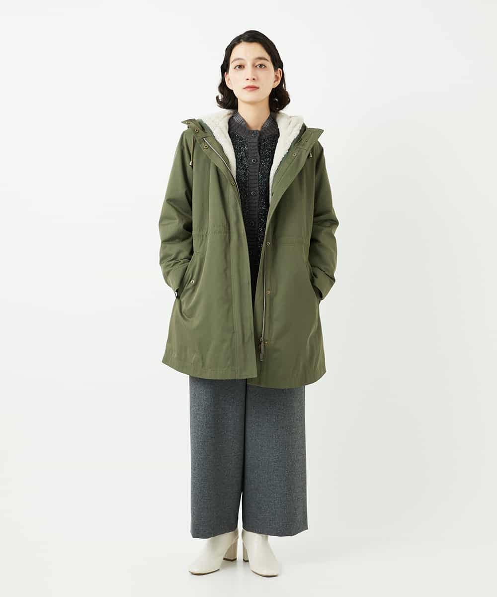 NHUAF91630 GIANNI LO GIUDICE(小さいサイズ)(メゾン ドゥ サンク) ボアライナー付き4wayコート ベージュ