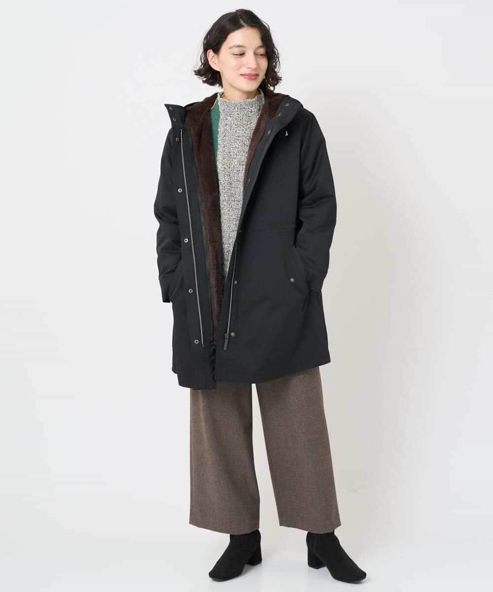 NHUAF91630 GIANNI LO GIUDICE(小さいサイズ)(メゾン ドゥ サンク) ボアライナー付き4wayコート ベージュ