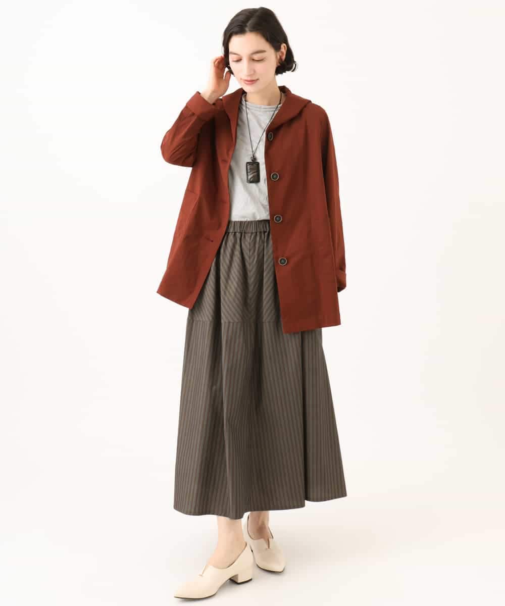 NHUAI80390 GIANNI LO GIUDICE(小さいサイズ)(メゾン ドゥ サンク) ナイロンストレッチ フーデッドコート ベージュ