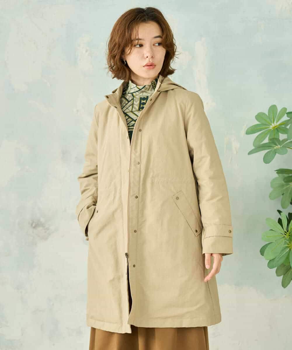 NHUAI85490 GIANNI LO GIUDICE(小さいサイズ)(メゾン ドゥ サンク) ナイロンタスランダウンコート ベージュ