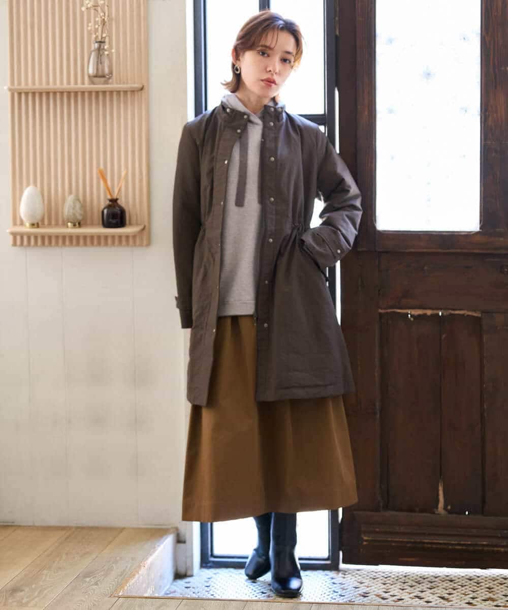 NHUAI85490 GIANNI LO GIUDICE(小さいサイズ)(メゾン ドゥ サンク) ナイロンタスランダウンコート ベージュ
