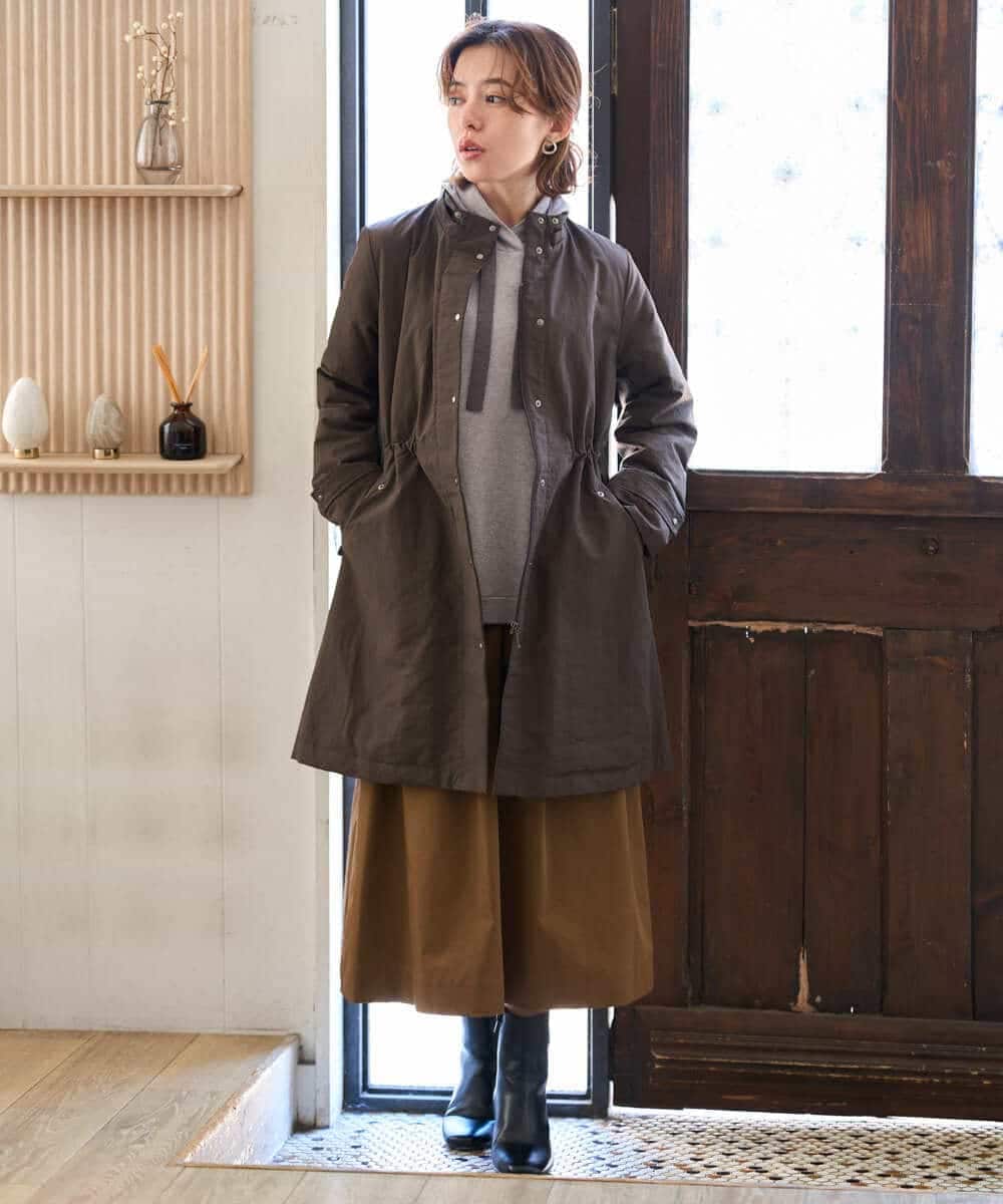 NHUAI85490 GIANNI LO GIUDICE(小さいサイズ)(メゾン ドゥ サンク) ナイロンタスランダウンコート ベージュ