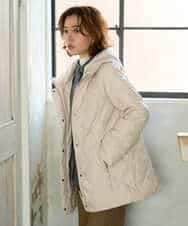 NHUAI86590 GIANNI LO GIUDICE(小さいサイズ)(メゾン ドゥ サンク) サテンリッチタフタダウンコート アイボリー