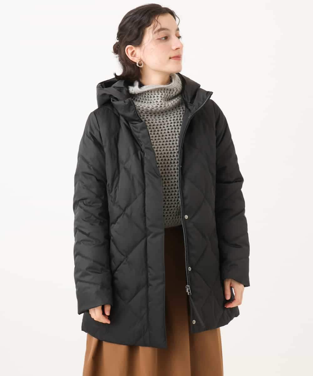 NHUAI86590 GIANNI LO GIUDICE(小さいサイズ)(メゾン ドゥ サンク) サテンリッチタフタダウンコート アイボリー