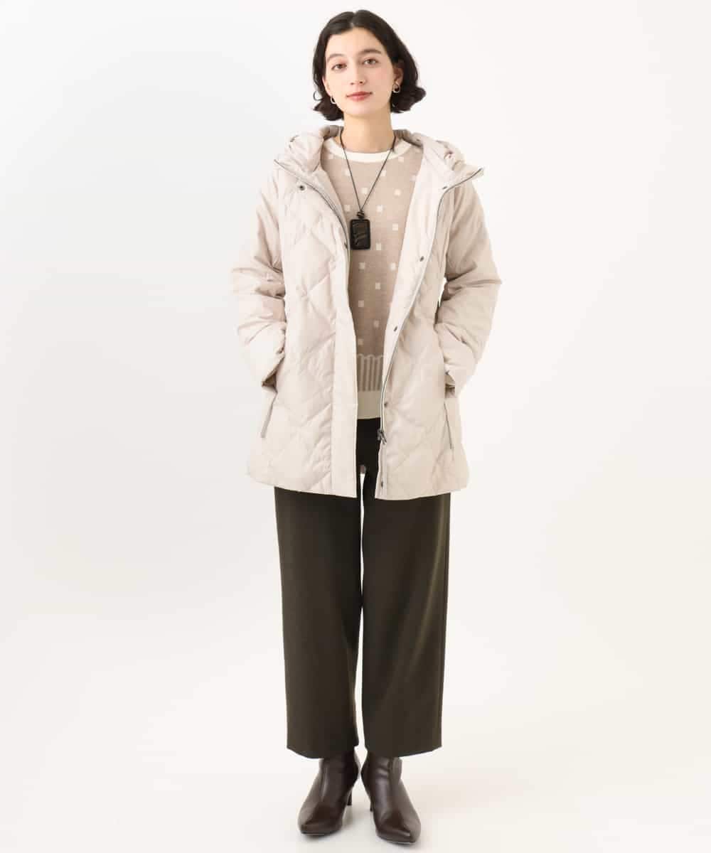 NHUAI86590 GIANNI LO GIUDICE(小さいサイズ)(メゾン ドゥ サンク) サテンリッチタフタダウンコート アイボリー