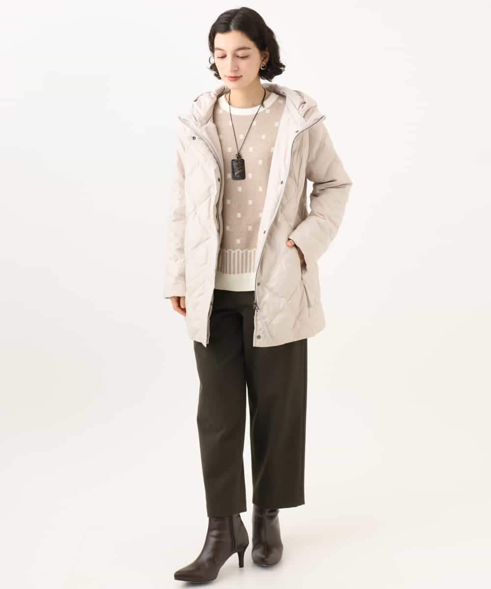 NHUAI86590 GIANNI LO GIUDICE(小さいサイズ)(メゾン ドゥ サンク) サテンリッチタフタダウンコート アイボリー
